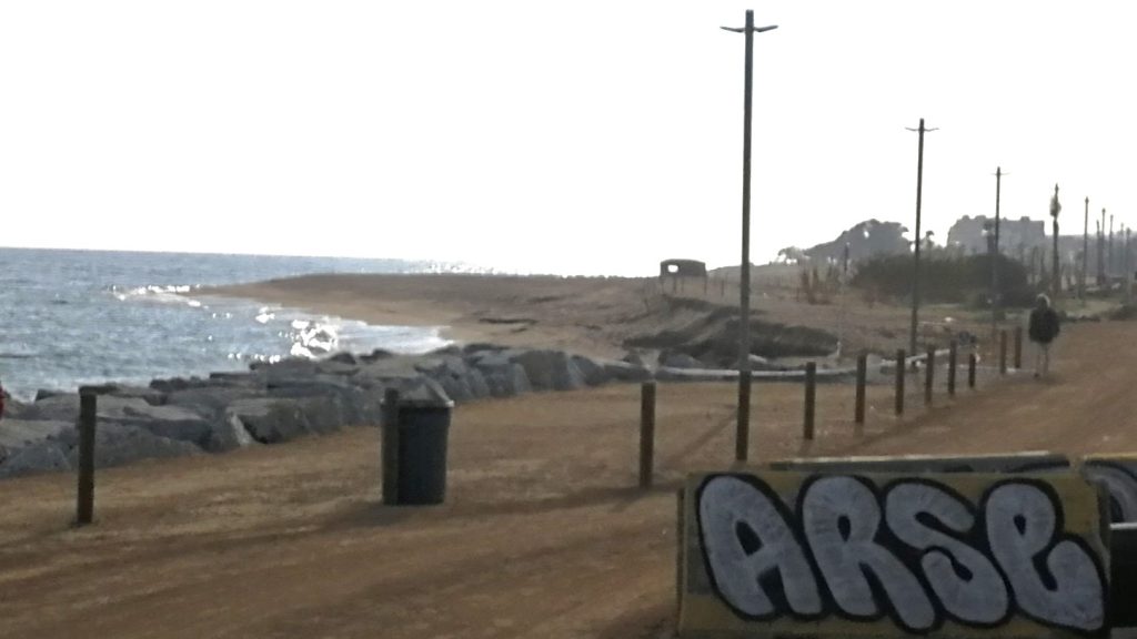 Graffiti looking towards Pineda de Mar