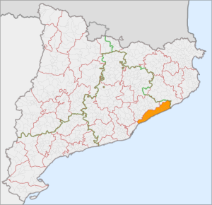 Maresme county within Calatonia map