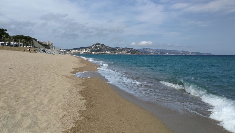 Viewing Blanes and its beach from near the Tordera delta