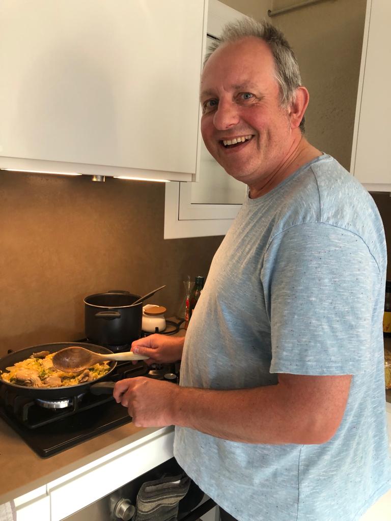 making the risotto