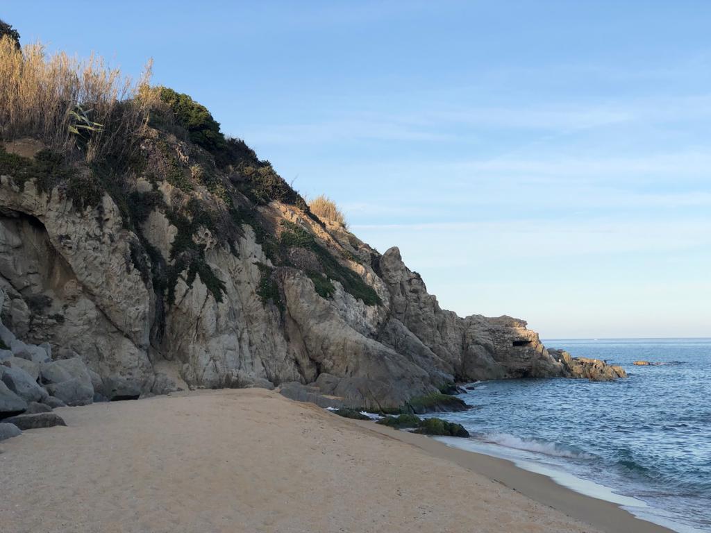 our spot at the end of La Musclera beach between Arenys de Mar and Caldes d'Estrac