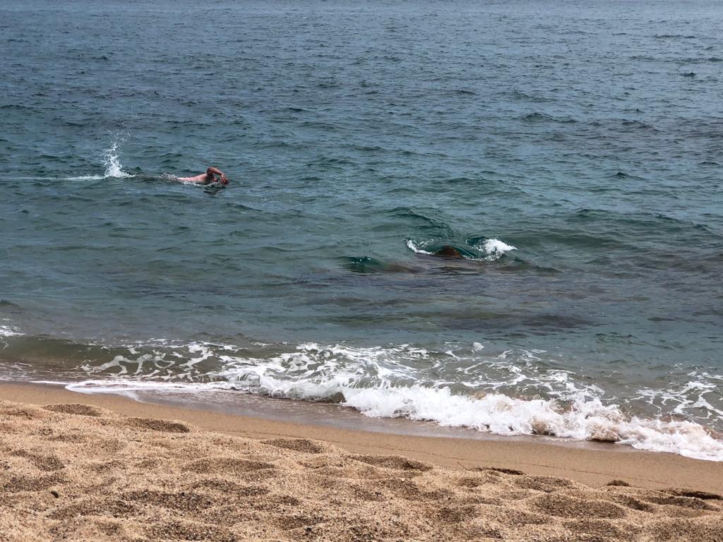 one last swim in the Mediterranean at Sant Pol